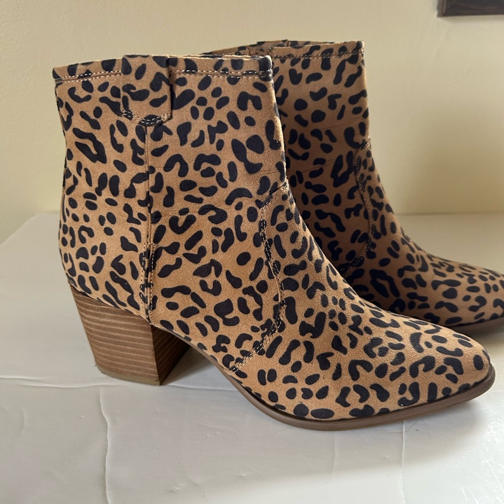 Carlos by Carlos Santana Leopard Print Ankle Boots